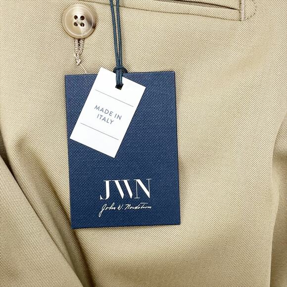 JWN Nordstrom Mens Pants 44R Tan Khaki Wool Blend Straight Leg Trouser NWT - Picture 8 of 9
